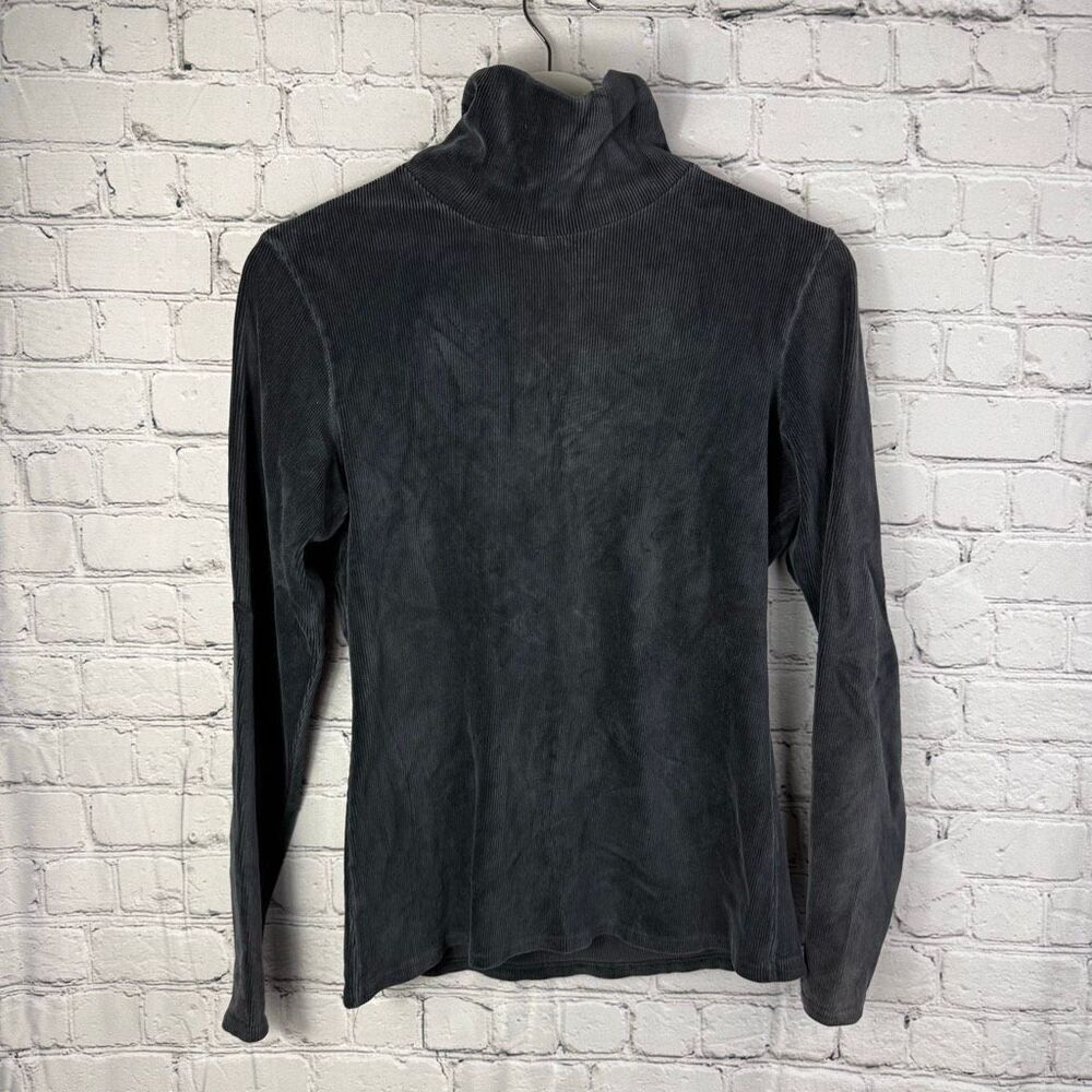 Gap Vintage 90s Y2K Velvet Mock Neck Long Sleeve Top Size Medium